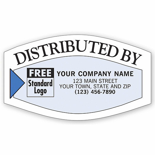 Distributed By Service Labels, White/Blue - Office and Business Supplies Online - Ipayo.com