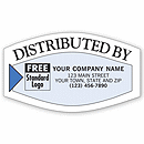 3 x 1 3/4 Distributed By Service Labels, White/Blue