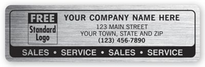 3 x 7/8 Sales Service Labels, Brushed Chrome Poly Film