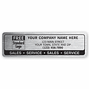 3 x 7/8 Sales Service Labels, Brushed Chrome Poly Film