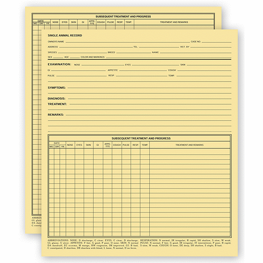 Vet Animal Exam Records, Without Account Record, Card File - Office and Business Supplies Online - Ipayo.com