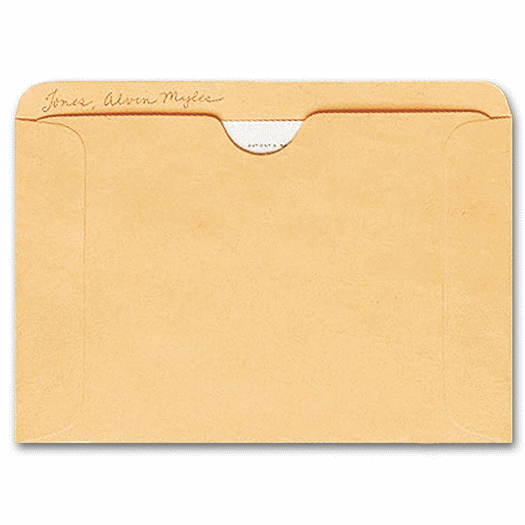 Straight Tab Card File Pocket, 4 1/2 x 6 1/8, Buff