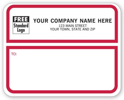 4 3/4 x 3 3/4 Jumbo Shipping Labels, Padded, White w/ Red Border