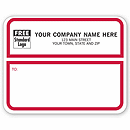 4 3/4 x 3 3/4 Jumbo Shipping Labels, Padded, White w/ Red Border