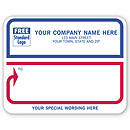 4 3/4 x 3 3/4 Jumbo Mailing Labels, Padded, White with Blue/Red Border