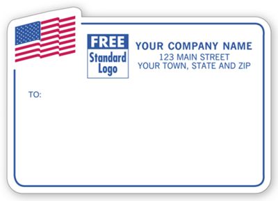 American Flag Mailing Labels, Padded, Blue Border - Office and Business Supplies Online - Ipayo.com