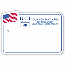 4 1/4 x 3 American Flag Mailing Labels, Padded, Blue Border