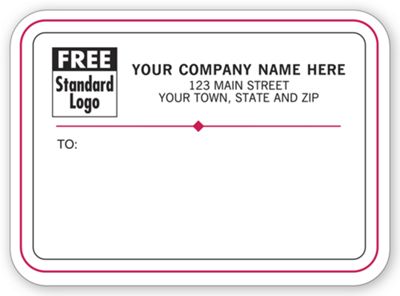 3 7/8 x 2 7/8 Mailing Labels, Padded, White w/ Red/Black Borders