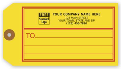 3 1/8 x 5 3/4 Shipping Tag, Yellow/Red