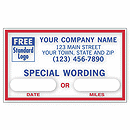 Bring customers back! See through vinyl labels apply easily to the windshield, reminding customers when and where to return for service. Quality paper! UV label has 8 mil. top coated with a 70# liner. Custom printing: Your choice of special wording.