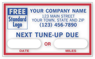 Next Tune-Up, Static Cling Windshield Labels - Office and Business Supplies Online - Ipayo.com