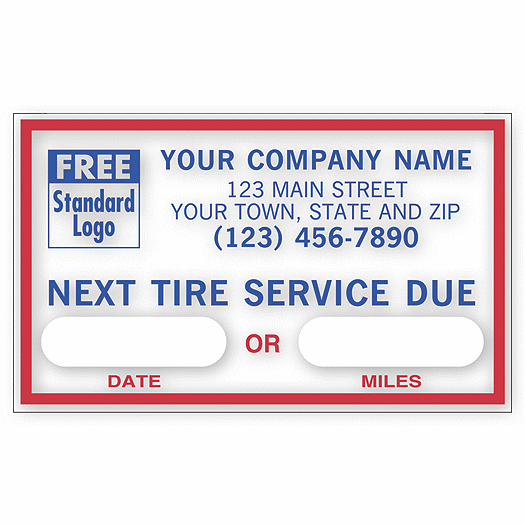 Next Tire Service, Static Cling Windshield Labels