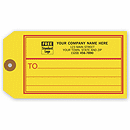 3 1/8 x 5 3/4 Shipping Tag, Yellow/Red