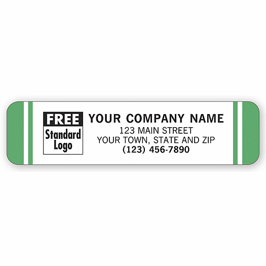 Advertising Labels, White with Green Stripes - Office and Business Supplies Online - Ipayo.com