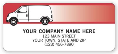 24 Hr. Service Labels with Van Design