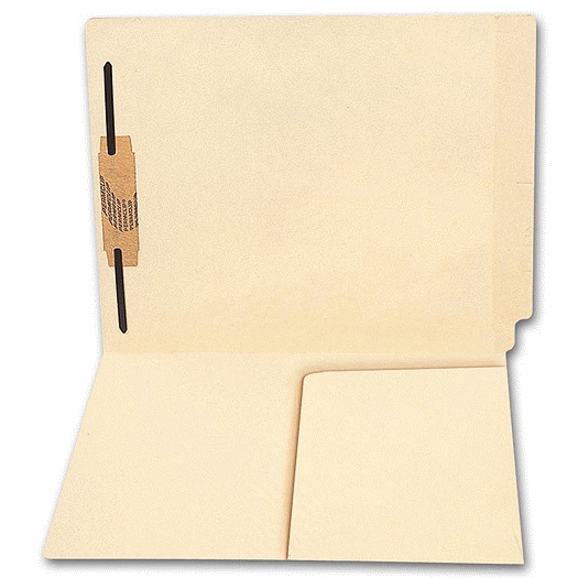 End Tab Half Pocket Manila Folder, 11 pt, One Fastener - Office and Business Supplies Online - Ipayo.com