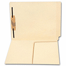 9 1/2 X 12 1/4 End Tab Half Pocket Manila Folder, 11 pt, One Fastener