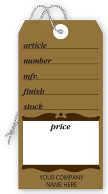 Furniture Price Tags, Brown Colonial Design, Large - Office and Business Supplies Online - Ipayo.com