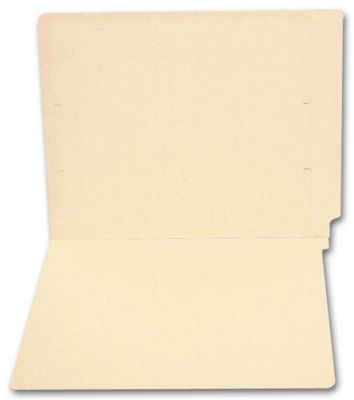 12 1/4 X 9 1/2 End Tab Full Cut Manila Folder, 11 pt, No Fastener