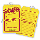 Save Price Tag, Yellow w/ Red Borders, Jumbo 5 x 8