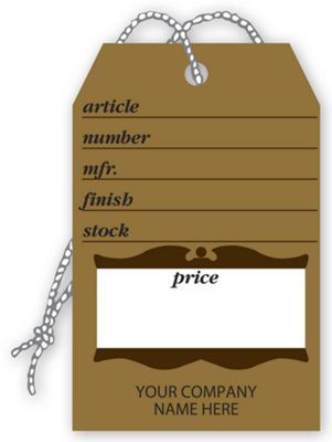 Furniture Price Tags, Brown Colonial Design, Small - Office and Business Supplies Online - Ipayo.com