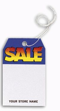 2 x 3 1/8 Tags, Sale, Blue & Yellow, Small