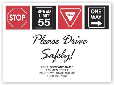 19 x 14 Drive Safely with Signs Floor Mat