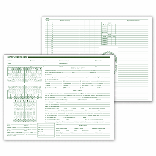 Dental Examination Records - Office and Business Supplies Online - Ipayo.com