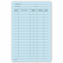 Handy schedule form keeps your dental patients on track for timely treatment! Quantity: 250 dental treatment schedules per box. Color format: Black ink on blue stock.