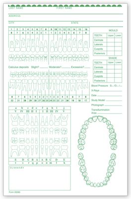 5 X 7 3/4 Dental Re-Examination Record