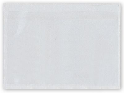 Adhesive Transparent Plastic File Pockets, 6 1/4  x 4 1/2