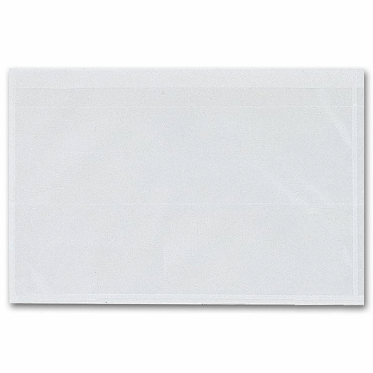 Adhesive Transparent Plastic File Pockets, 8 1/2 x 5 1/4