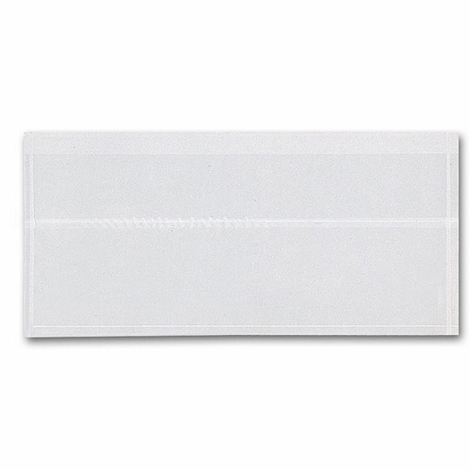 Adhesive Transparent Plastic File Pockets, 7 1/4 x 3 1/4