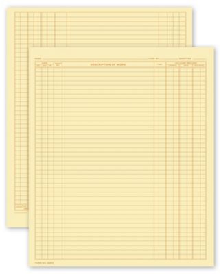 9 1/2 x 8  full sheet  (5 x 8  folded) Dental Continuation Form for Folder-Style Records, Large