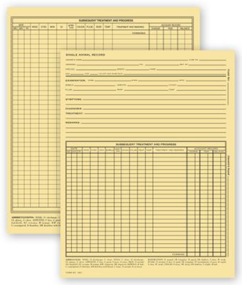 Vet Animal Exam Records, With Account Record, Card File Fold