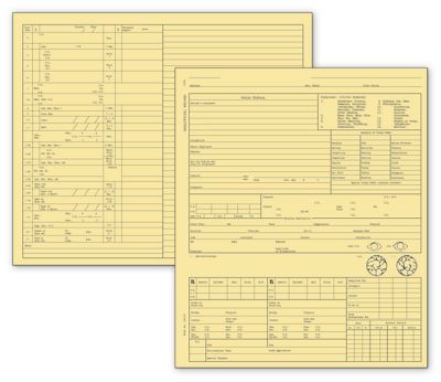 Optometry Exam Record Form, Folder Style - Card File, Buff