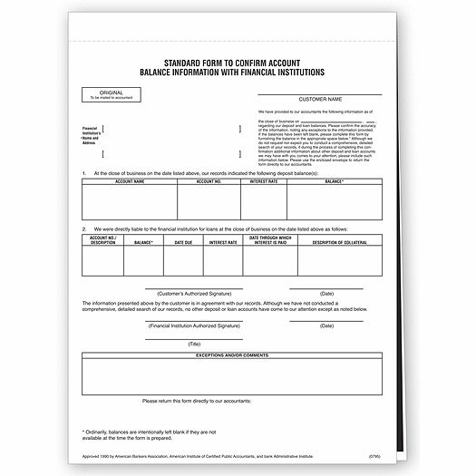 Bank Confirmation Forms, Unimprinted - Office and Business Supplies Online - Ipayo.com