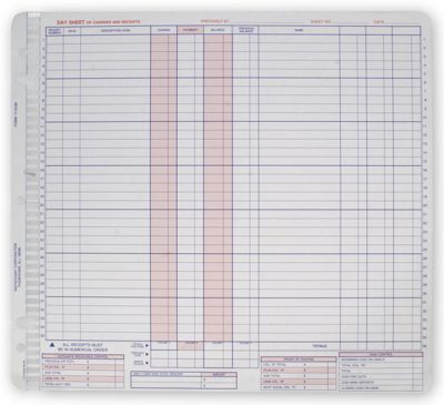 12 X 11 Daily Control Sheets