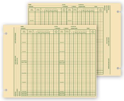 9 1/4 x 11 7/8 Payroll Forms, Loose Leaf