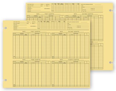 9 1/4 x 11 7/8 Employee Earnings Forms, Loose Leaf