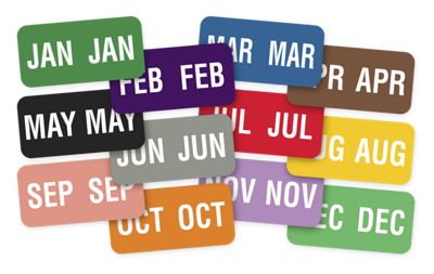 1 x 1/2 Smead Colored Month Labels