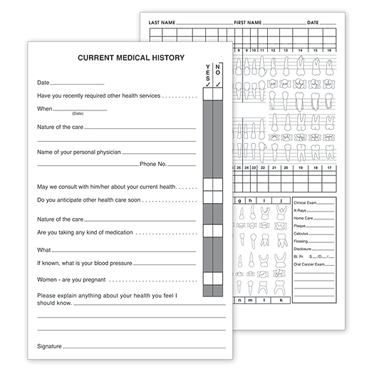 Dental Recall Exam Record