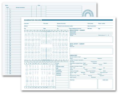 Dental Exam Record, Anatomic Diagrams, Horizontal Format - Office and Business Supplies Online - Ipayo.com