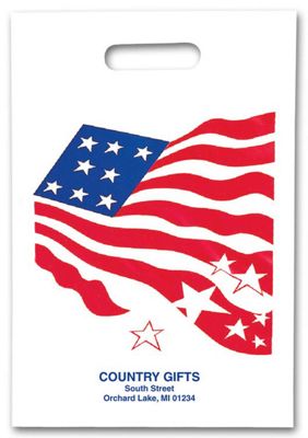 Flag Plastic Bags, 9 x 13