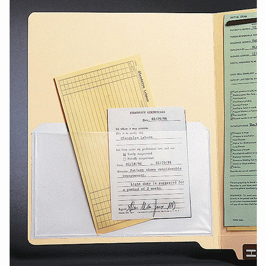 Heavy Duty Adhesive Transparent Plastic File Pockets