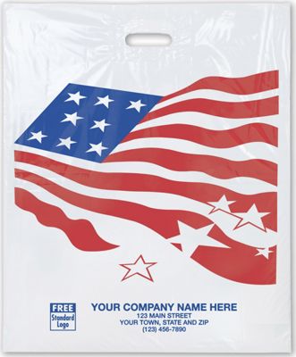Flag Plastic Bags, 18 x 4 x 22