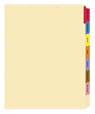 Side 8-Tab Chart Dividers - Office and Business Supplies Online - Ipayo.com