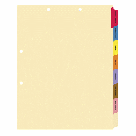 Side 8-Tab Chart Dividers - Office and Business Supplies Online - Ipayo.com