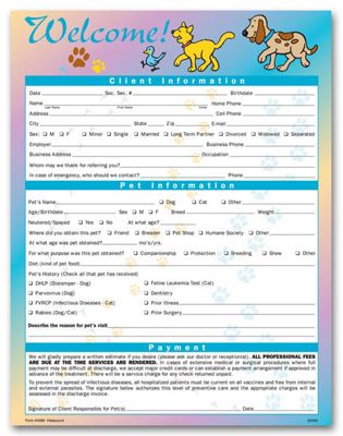 One-Sided Vet Registration Form - Office and Business Supplies Online - Ipayo.com