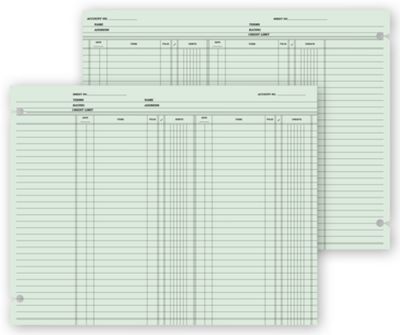 9 1/4 x 11 7/8 Ledger Sheets, Double Entry